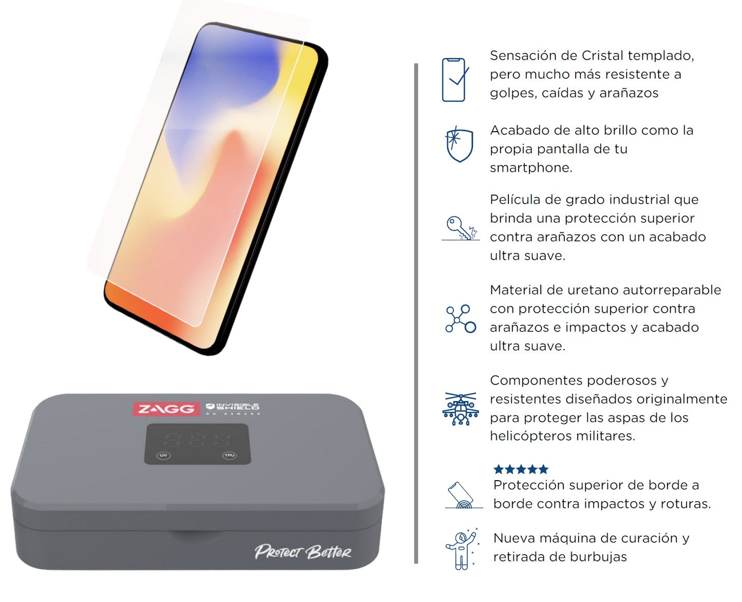 Protector de pantalla Zagg EXTREME SMARTPHONES (Instalación en Tienda)